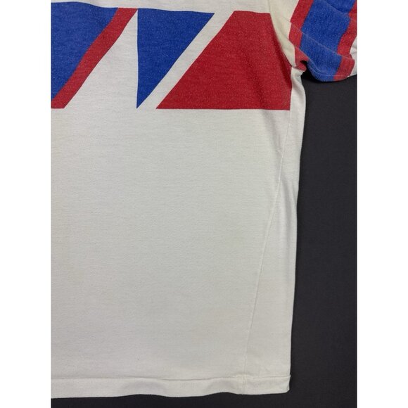 Vintage 90's Spalding Sports Polo Collared Shirt Rare Promo Blue Red White Tee - Picture 7 of 12
